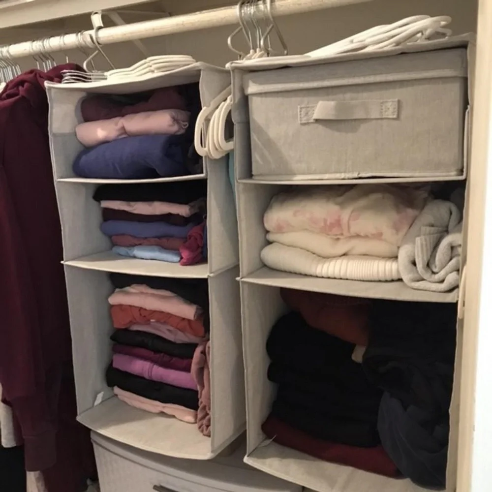 NWT Made By Design Gray Hanging Closet Organizer with Hooks